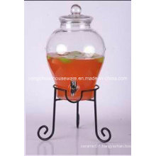 5.6L Big Clear Cone Glass Jar and Glass Lid with/Without Metal Stand Clip Jar with Faucet